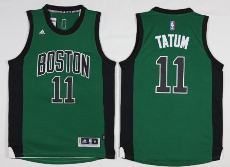 Men Boston Celtics #11 Tatum Green Black NBA Jerseys->->NBA Jersey